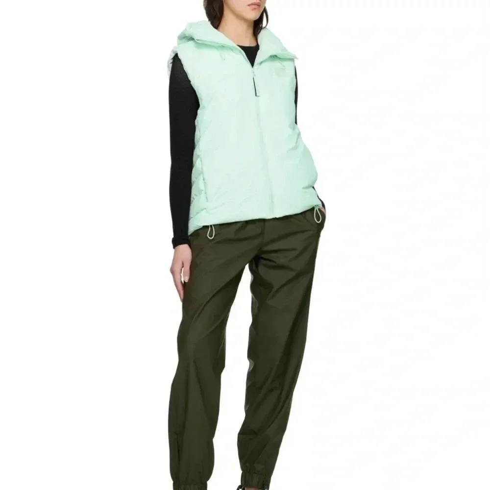 NWT Rains Loop Vest Waterproof, Windproof Hood Mineral Green Large Full Zip